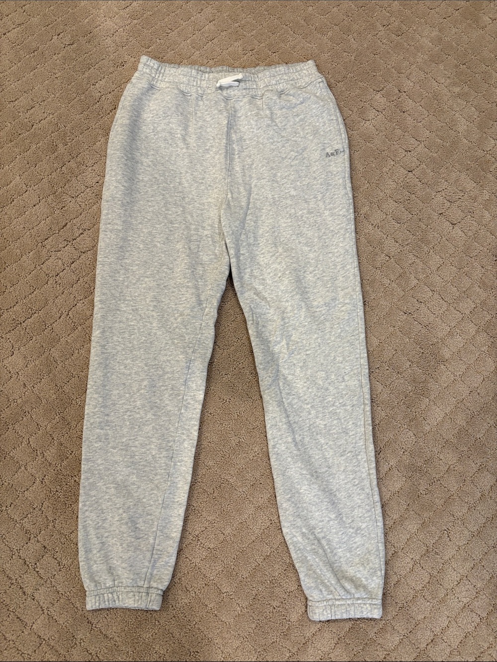 abercrombie kids Light Gray Heather Jogger Sweatpants